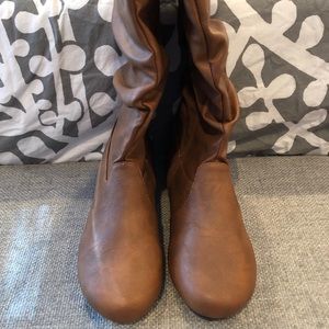 Faux Leather Slouchy Boots